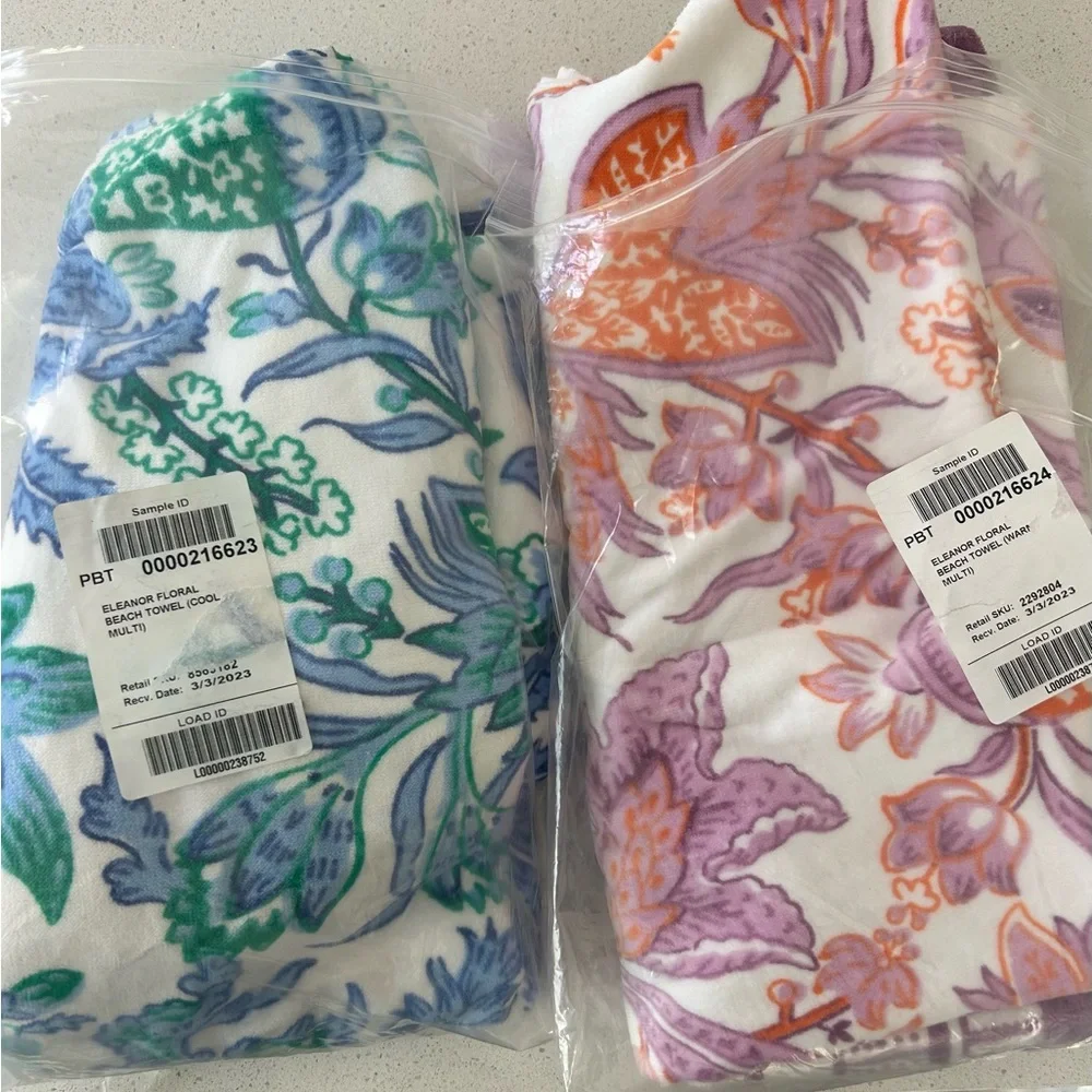 Bundle of 2 Pottery Barn Eleanor Floral Beach Towels UPF 50+ $120